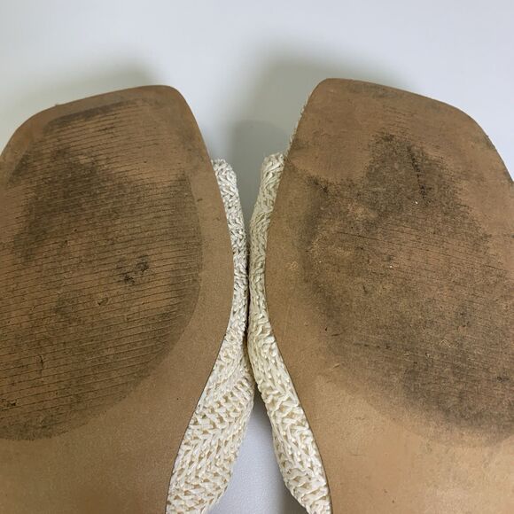 Anthropologie Silent D PEDRO White Cream Low Heeled Sandal Size 39 | US 8, 8.5 - Picture 10 of 12